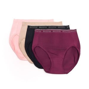 Breezies Women's Plus Sz Panties 2X Nylon Microfiber Hi-Cut Panty Gray A287800